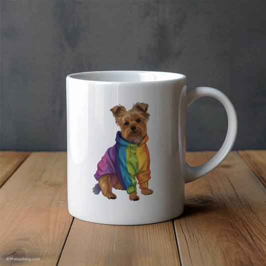 Rainbow Yorkshire Terrier Ready for Pride Mug – Unique Dog Cups | Dog-Themed Mugs