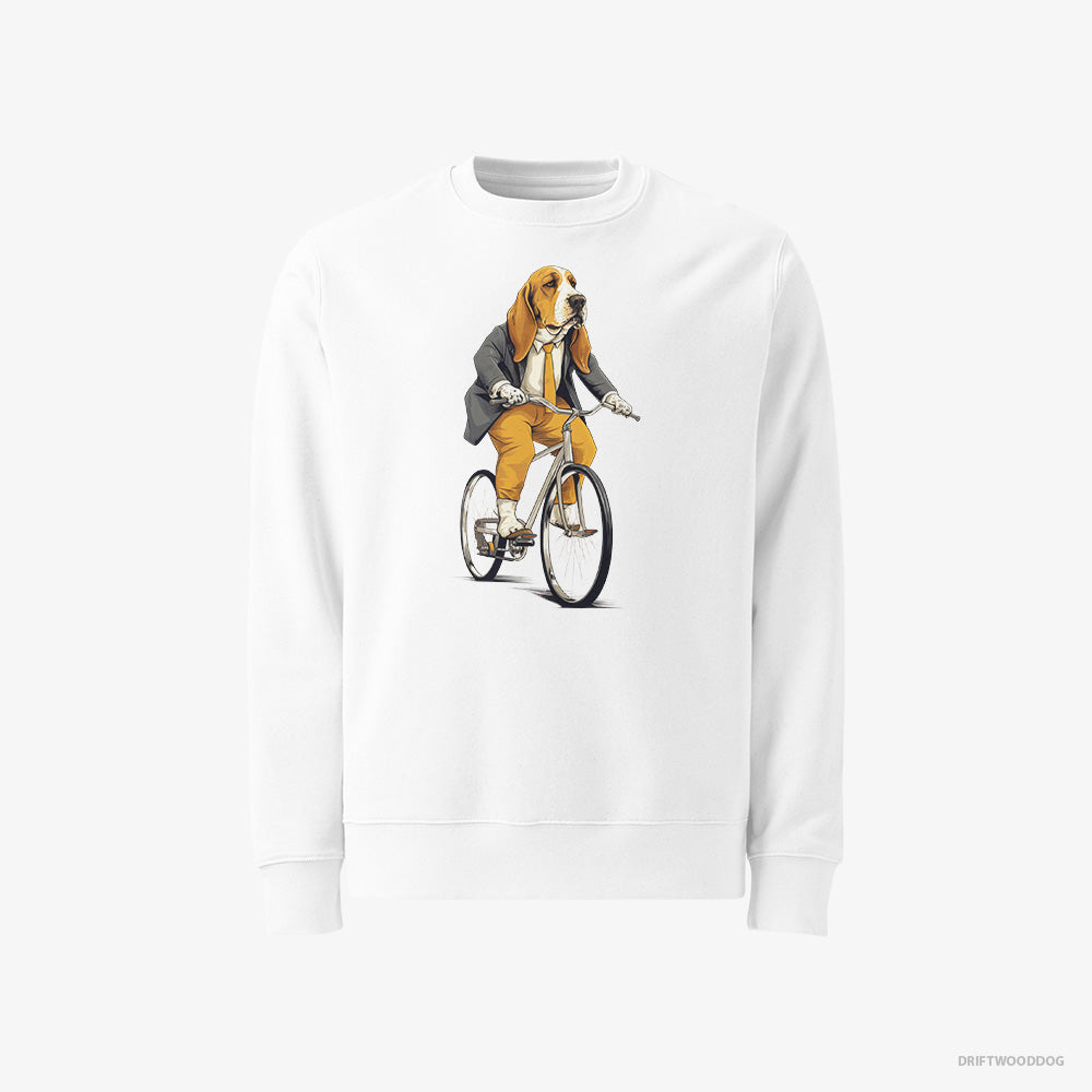 Basset Hound Riding a Bicycle Classic Sweatshirt