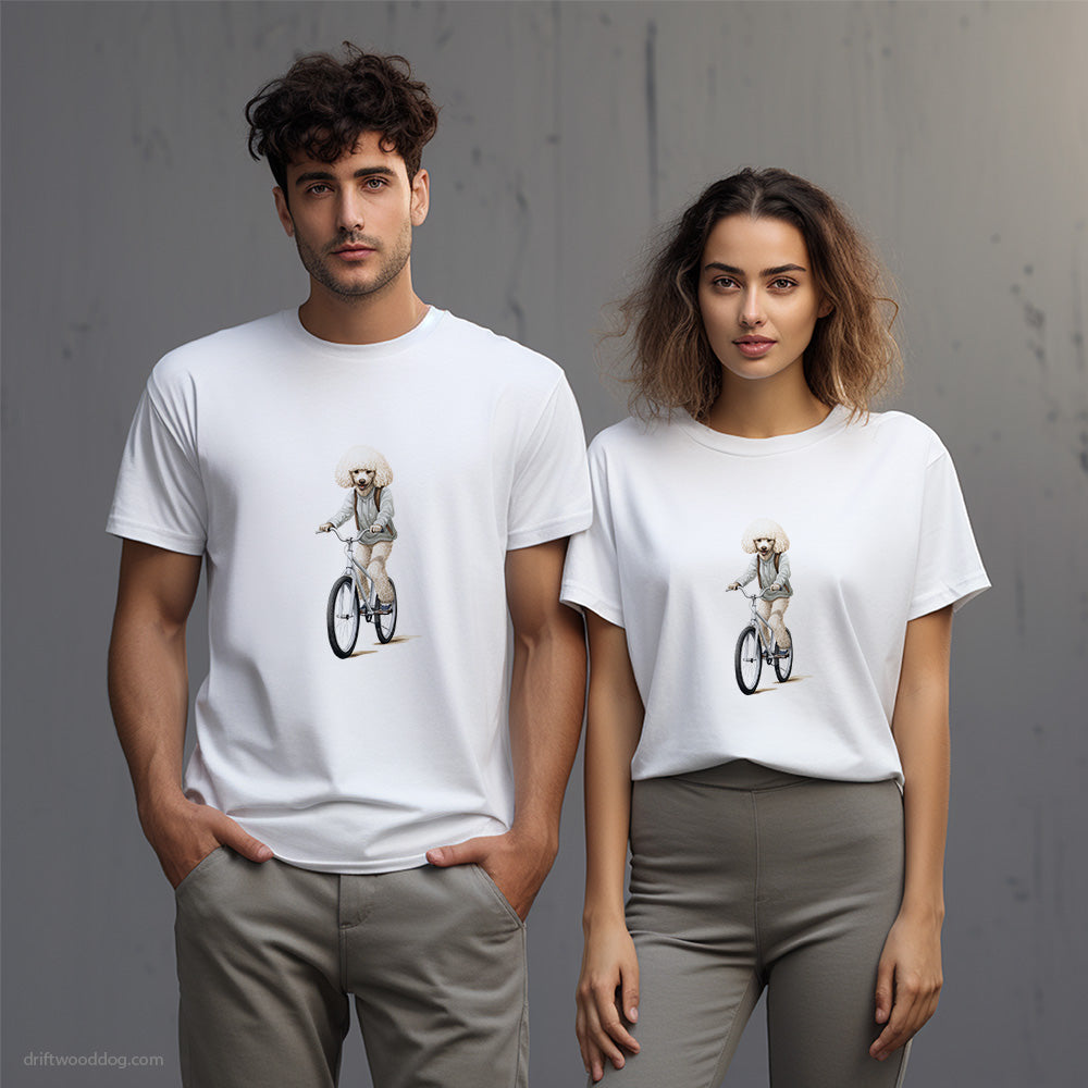 Adorable Poodle Riding a Bicycle T-Shirt – Unisex T-Shirt for Dog Lovers 