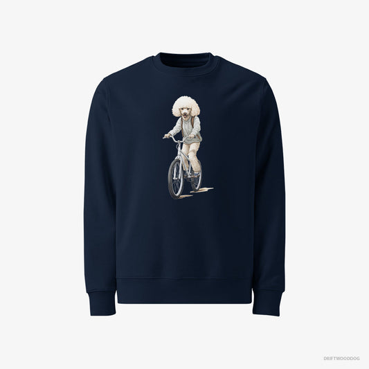 Adorable Poodle Riding a Bicycle – Men's Sweatshirt Navy – Classic