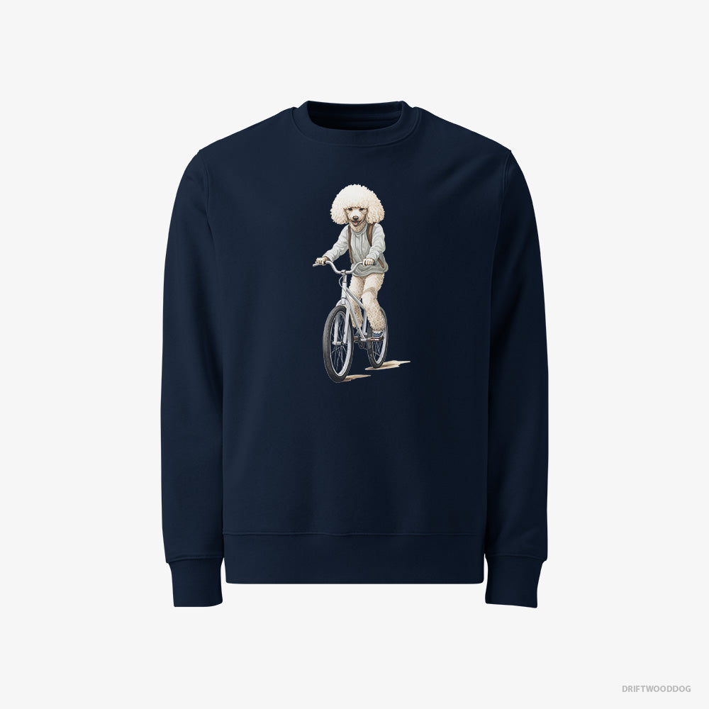 Adorable Poodle Riding a Bicycle – Women's Sweatshirt Navy – Classic