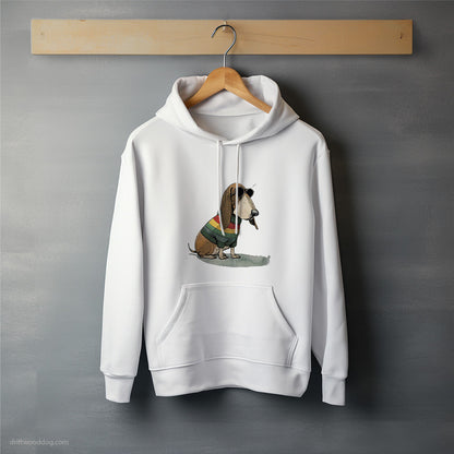 Basset Hound Dressed in Rainbow Attire Hoodie – Unisex Hoodie for Dog Lovers