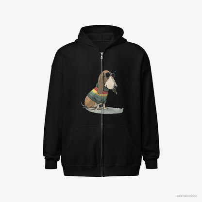 Basset Hound Dressed in Rainbow Attire Black Hoodie