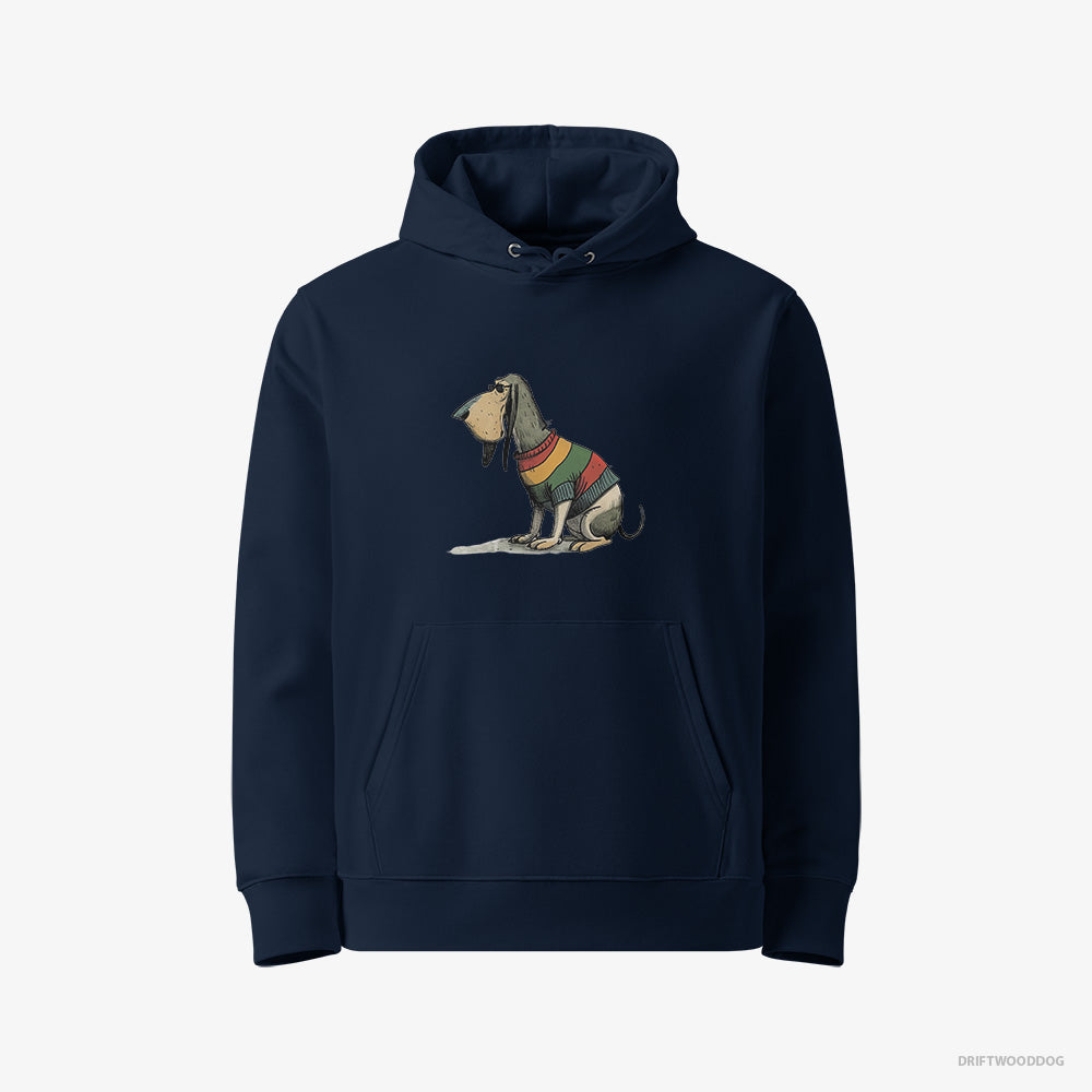 Basset Hound Sporting Rainbow Clothing – Women's Hoodie Navy Eco – Eco-Friendly