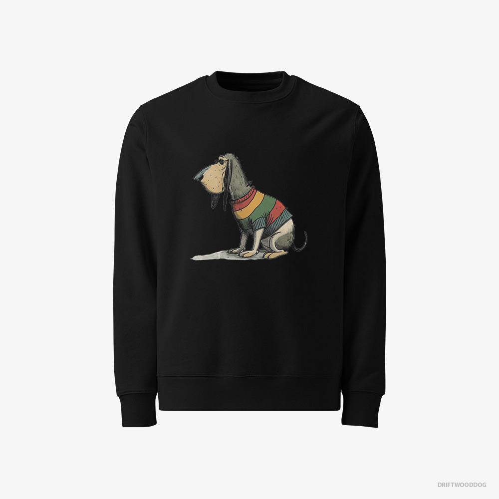 Basset Hound Sporting Rainbow Clothing – Women's Sweatshirt Black – Classic