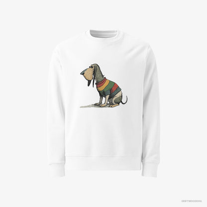 Basset Hound Sporting Rainbow Clothing White Sweatshirt