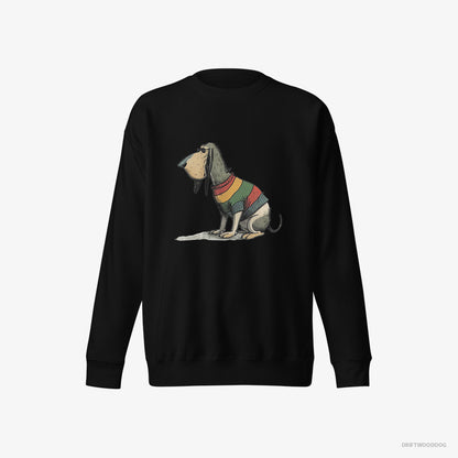 Basset Hound Sweatshirt – Men Black Sweatshirt Eco-Friendly – Sporting Rainbow Clothing (on White Background)