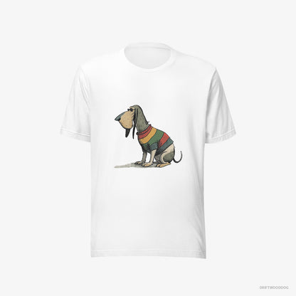 Basset Hound Sporting Rainbow Clothing White T-Shirt