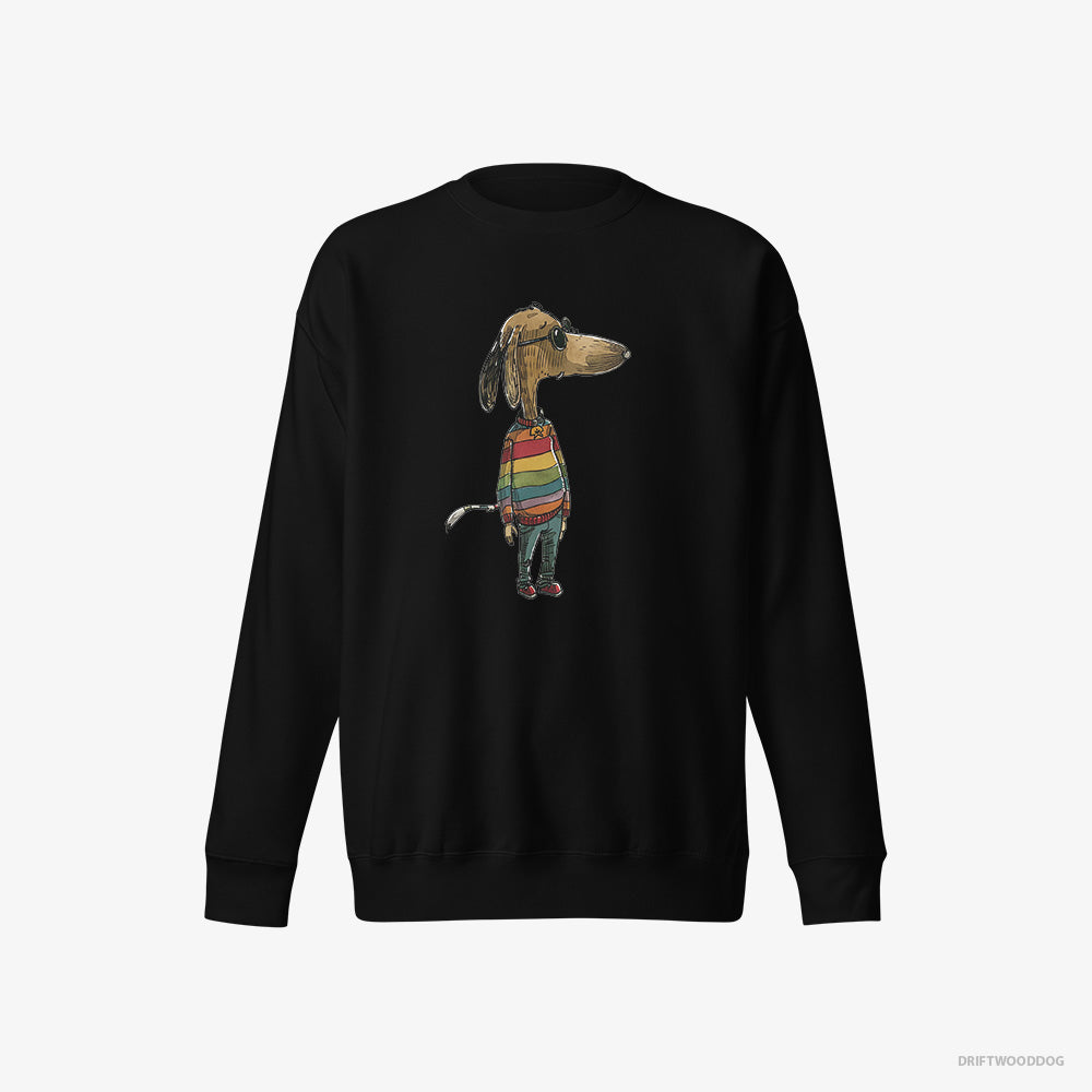 Beagle Sweatshirt – Women Black Sweatshirt Eco-Friendly – Ready for Pride (on White Background)