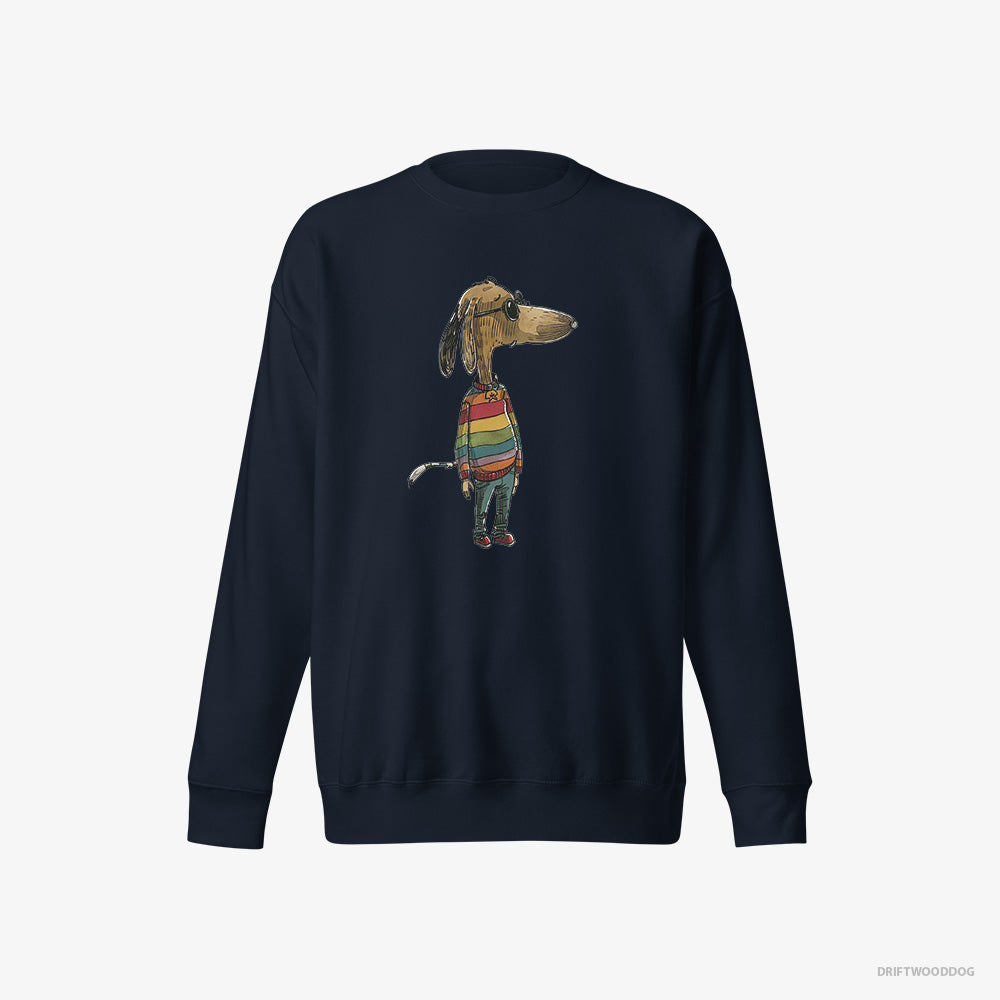 Beagle Sweatshirt – Women Navy Sweatshirt Eco-Friendly – Ready for Pride (on White Background)