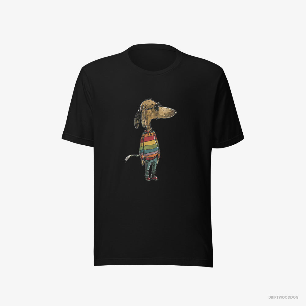 Beagle T-Shirt – Women Black T-Shirt Eco-Friendly – Ready for Pride (on White Background)