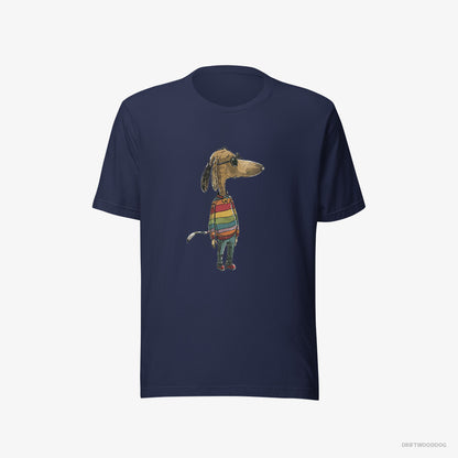 Beagle T-Shirt – Men Navy T-Shirt Eco-Friendly – Ready for Pride (on White Background)