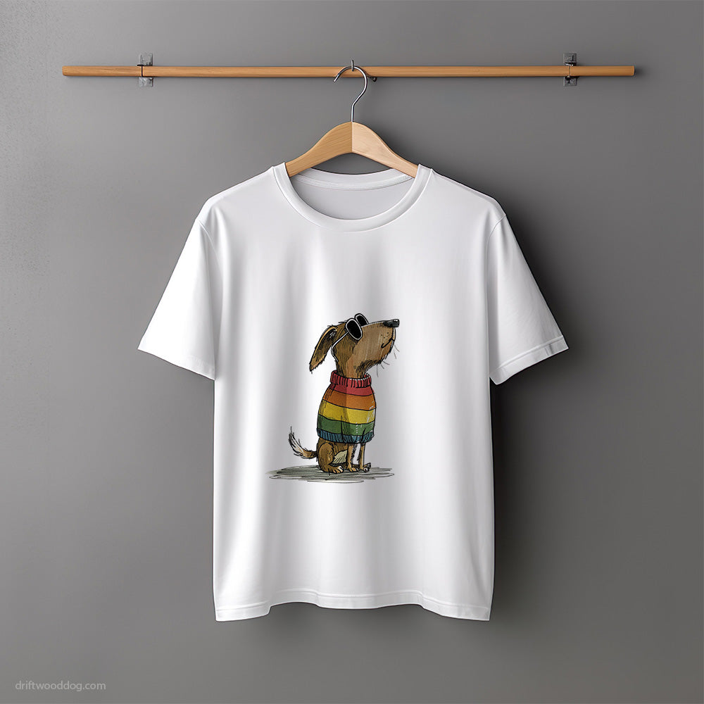 Beagle Wearing Rainbow Outfit T-Shirt – Unisex Tee for Dog Lovers