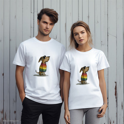 Beagle Wearing Rainbow Outfit T-Shirt – Unique Dog T-Shirts for Pet Lovers