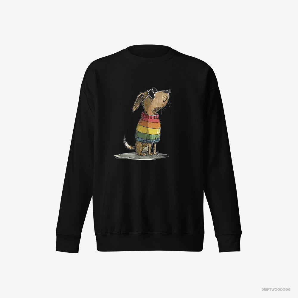 Beagle Wearing Rainbow Outfit – Men's Sweatshirt Black Eco – Eco-Friendly