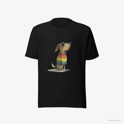 Beagle Wearing Rainbow Outfit Black T-Shirt