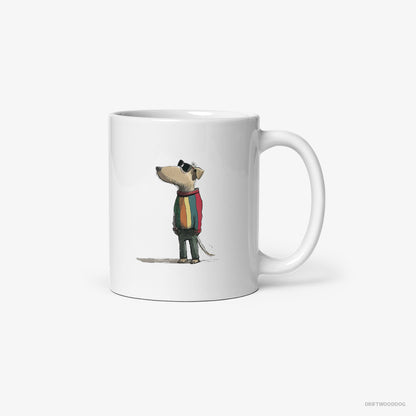 Beagle Dressed in Rainbow Attire White Mug