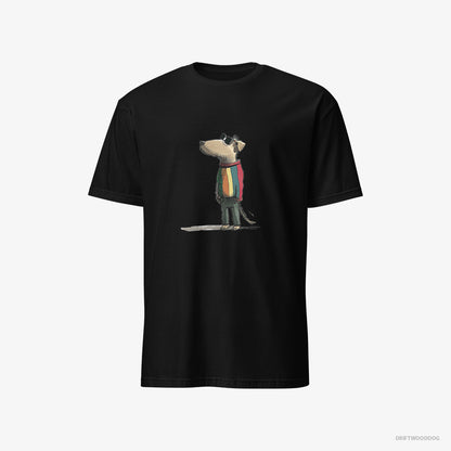 Beagle Dressed in Rainbow Attire Black T-Shirt