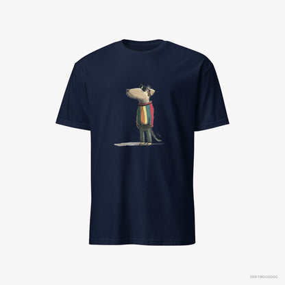 Beagle Dressed in Rainbow Attire Navy T-Shirt