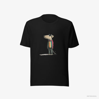 Beagle Dressed in Rainbow Attire Black T-Shirt