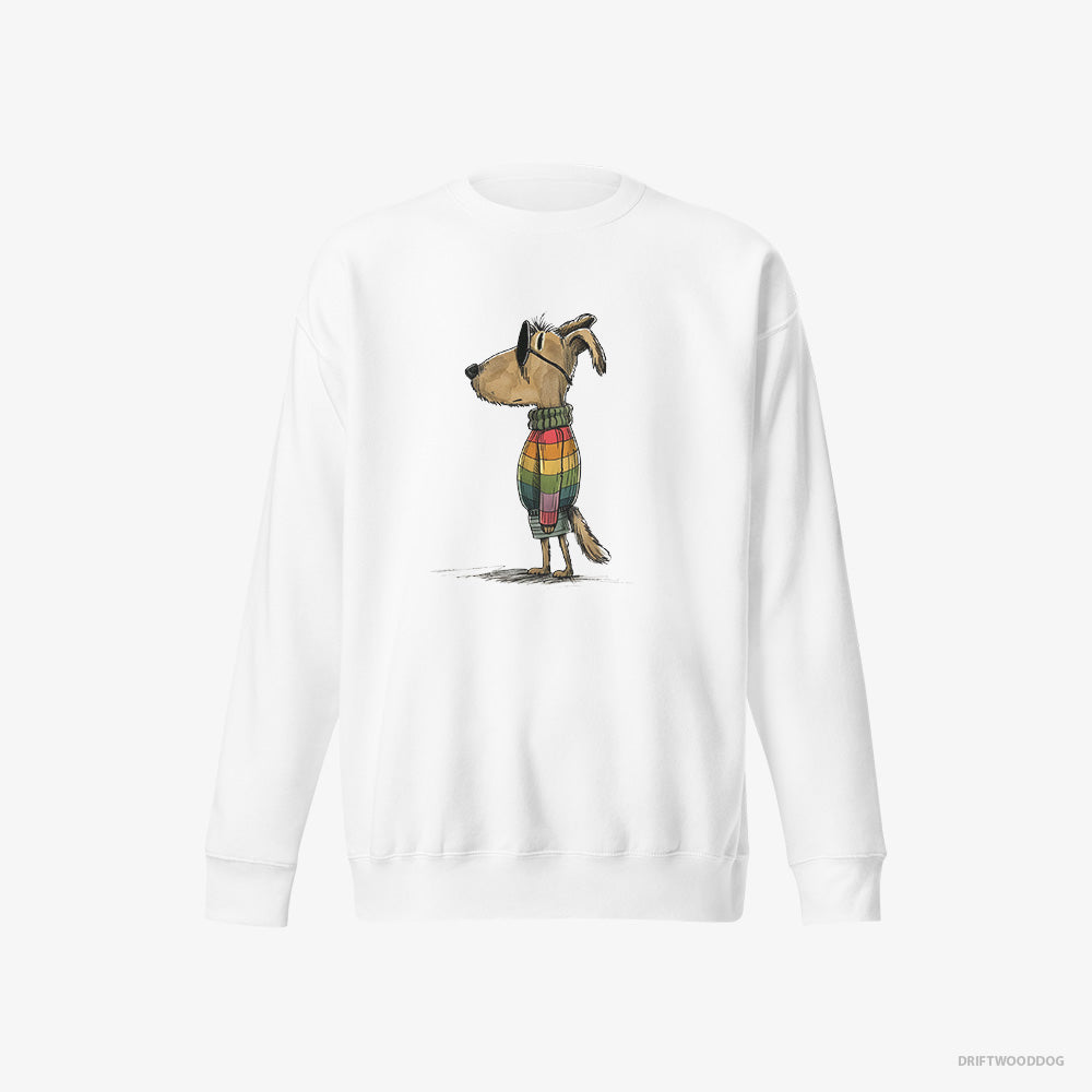 Beagle Sweatshirt – Men White Sweatshirt Eco-Friendly – All Set for Pride (on White Background)