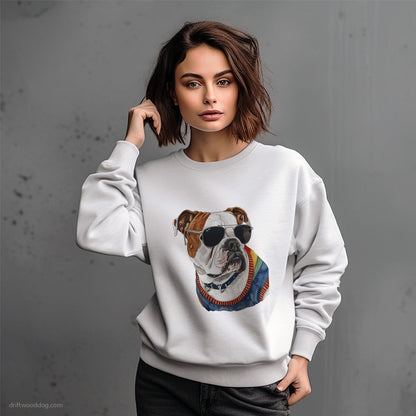 Bulldog Wearing Sunglasses Sweatshirt – Dog-Themed Gifts for Dog Lovers