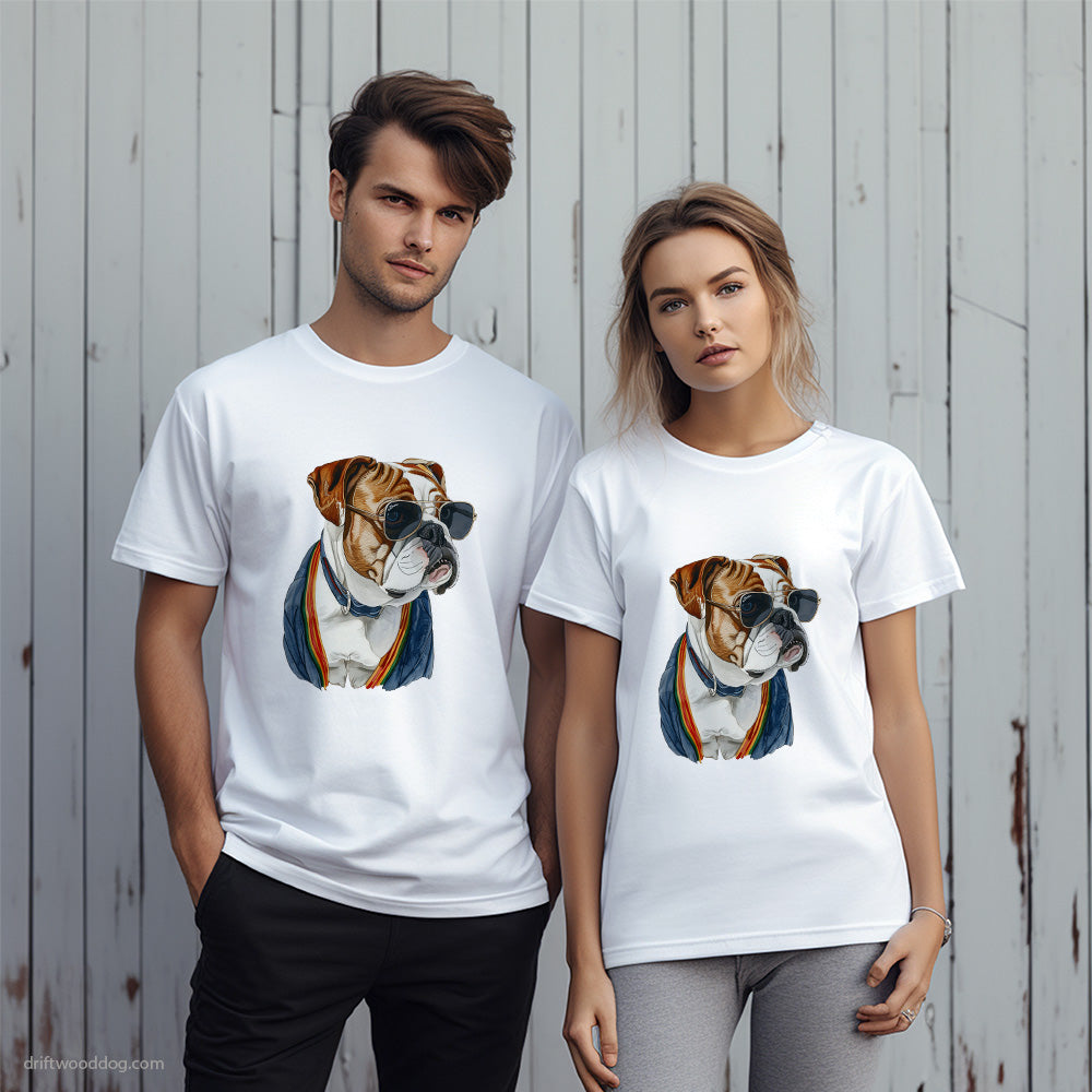 Bulldog Ready for Pride T-Shirt – Unique Dog T-Shirts for Pet Lovers