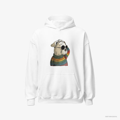 Bulldog Eager for Pride White Hoodie