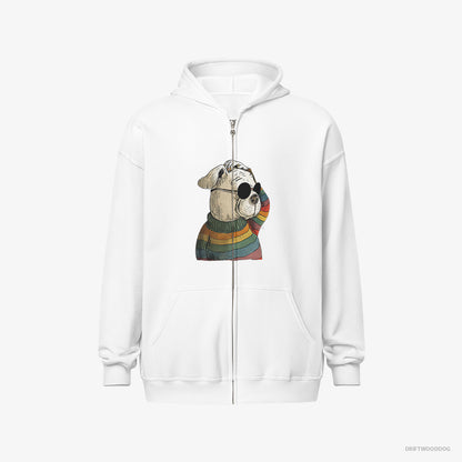 Bulldog Eager for Pride White Hoodie