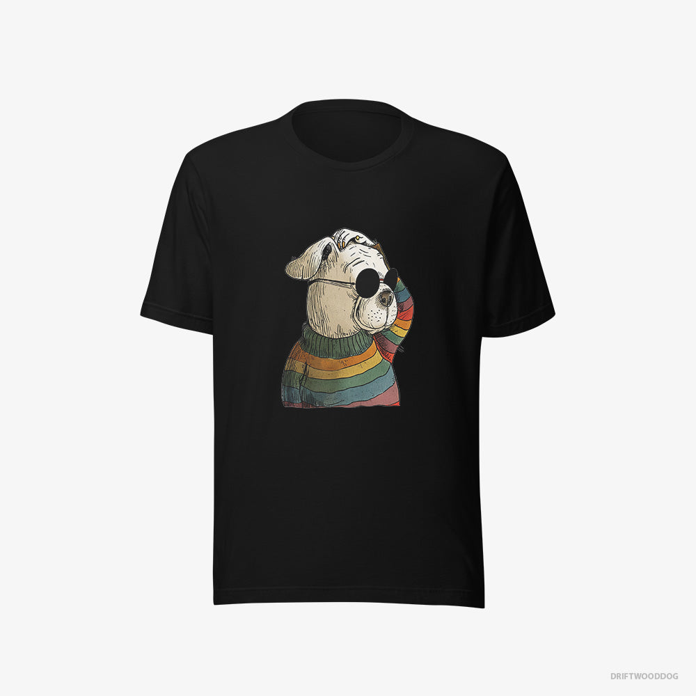 Bulldog T-Shirt – Women Black T-Shirt Eco-Friendly – Eager for Pride (on White Background)