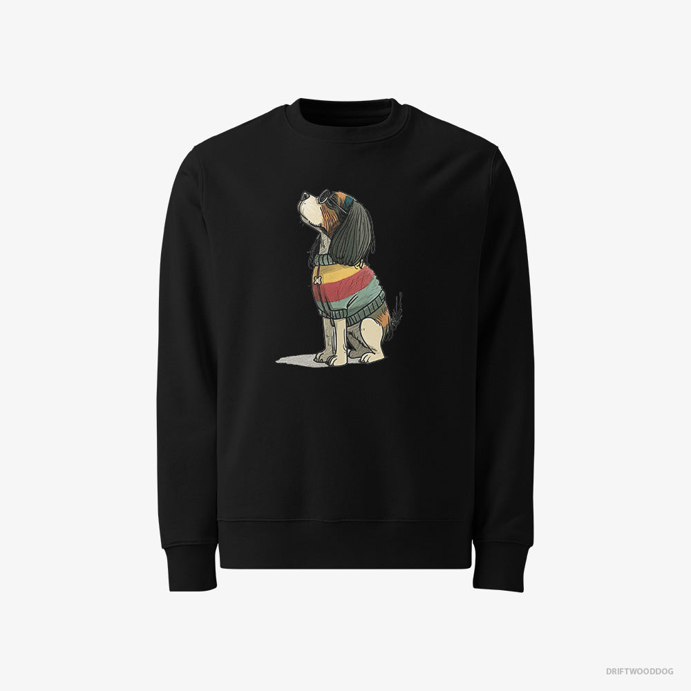 Cavalier King Charles Spaniel Sweatshirt – Men Black Sweatshirt Classic – Excited for Pride (on White Background)