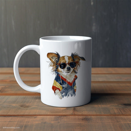 Chihuahua Wearing Rainbow Outfit Mug – Cute Dog-Themed Mugs | Perfect Gifts for Dog Lovers