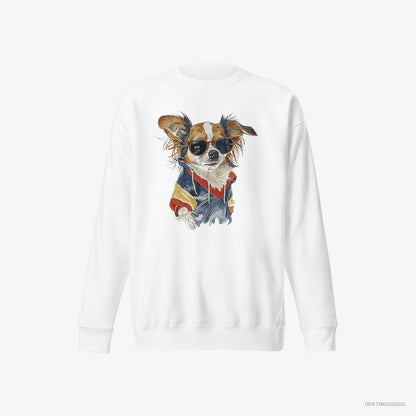 Chihuahua Wearing Rainbow Outfit White Sweatshirt