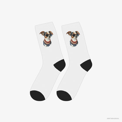 Chihuahua Socks – Unisex White Socks Classic – Ready for Pride (on White Background)