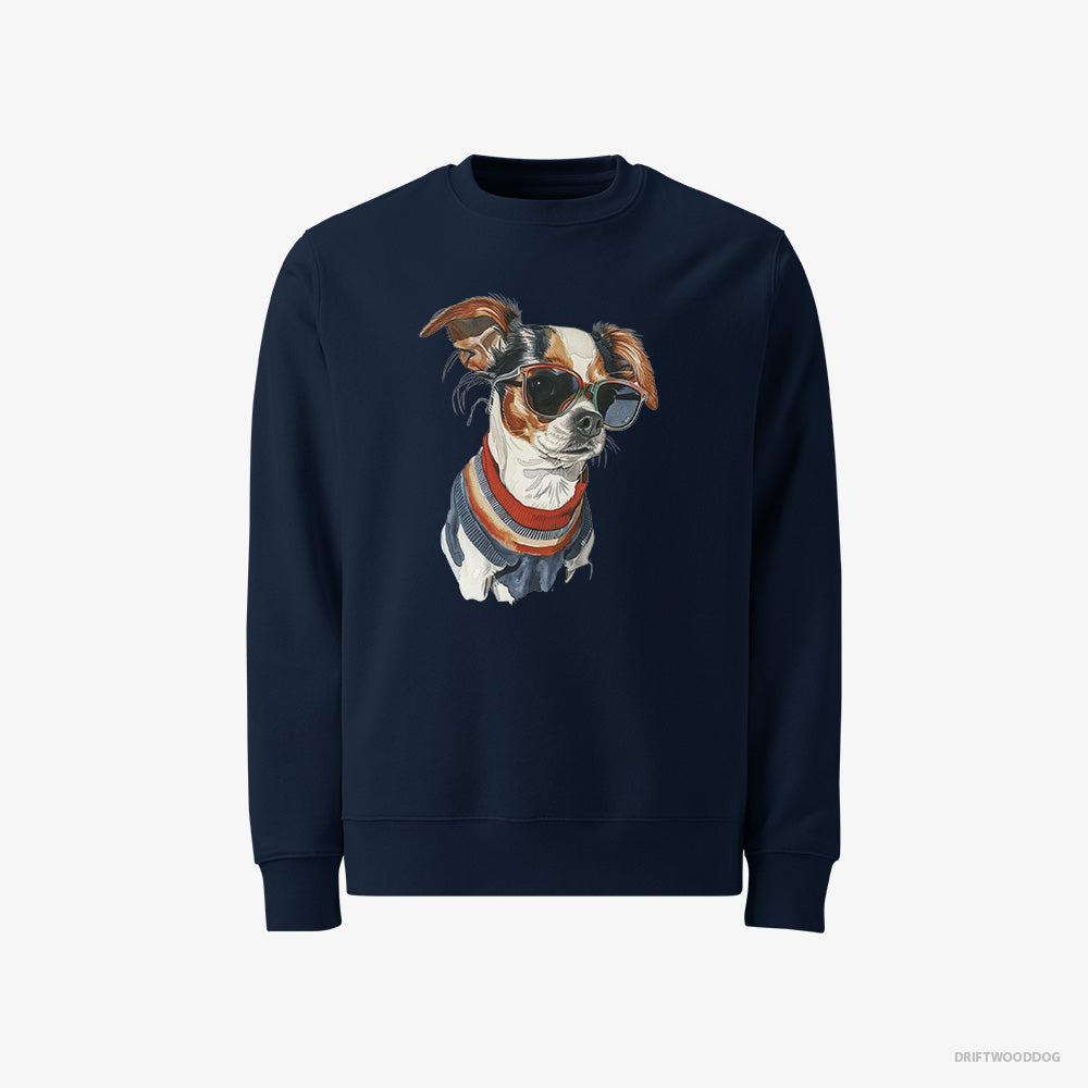 Chihuahua Sweatshirt – Men Navy Sweatshirt Classic – Ready for Pride (on White Background)