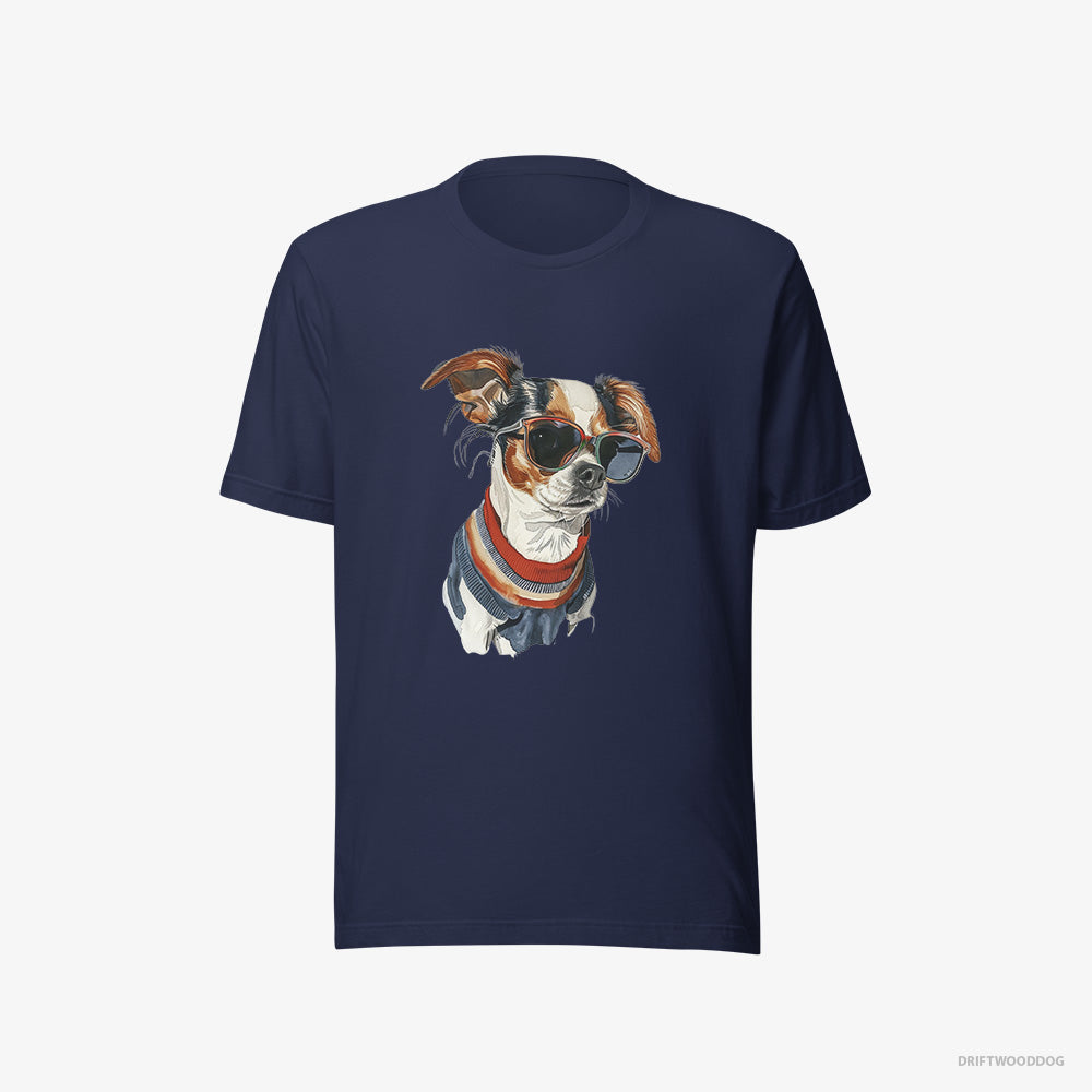 Chihuahua T-Shirt – Men Navy T-Shirt Eco-Friendly – Ready for Pride (on White Background)