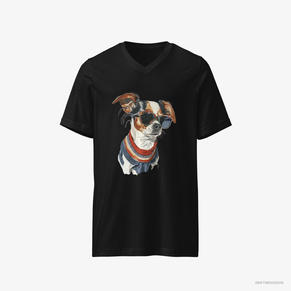 Chihuahua T-Shirt – Men Black T-Shirt V-Neck – Ready for Pride (on White Background)