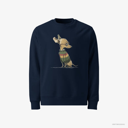 Chihuahua Sweatshirt – Men Navy Sweatshirt Classic – All Set for Pride (on White Background)