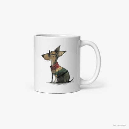 Chihuahua Wearing Rainbow Outfit White Mug