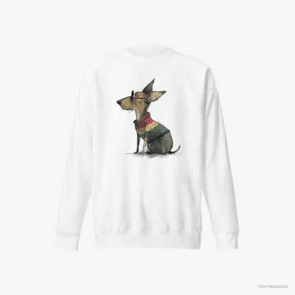 Chihuahua Wearing Rainbow Outfit White Sweatshirt