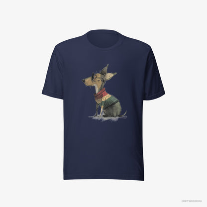 Chihuahua Wearing Rainbow Outfit Navy T-Shirt