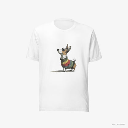 Corgi Adorned in Rainbow Gear White T-Shirt