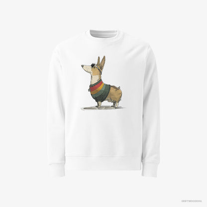 Corgi Dressed in Rainbow-themed Outfit White Sweatshirt