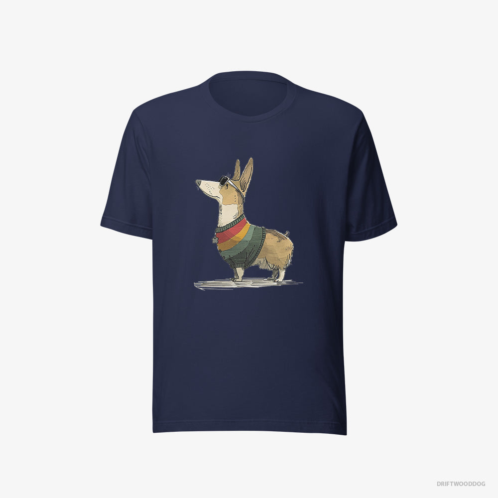 Corgi Dressed in Rainbow-themed Outfit – Women's T-Shirt Navy Eco – Eco-Friendly