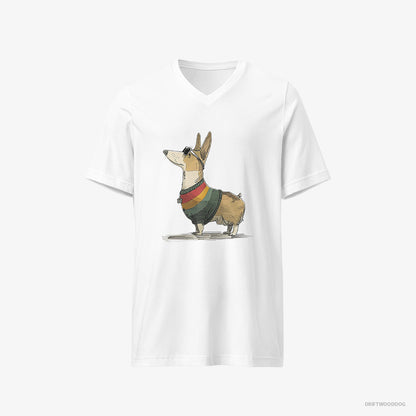 Corgi Dressed in Rainbow-themed Outfit White T-Shirt