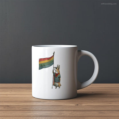 Corgi Holding Pride Flag Mug – Custom Dog Mugs | Personalized Pet Mugs