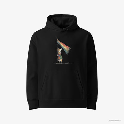 Corgi with an LGBTQ+ Flag Black Hoodie