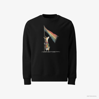 Corgi with an LGBTQ+ Flag Black Sweatshirt