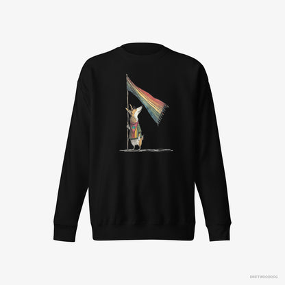 Corgi with an LGBTQ+ Flag Black Sweatshirt