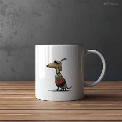 Dachshund Dressed in Rainbow-themed Outfit Mug – Funny Dog Coffee Mugs | Quirky Canine Drinkware